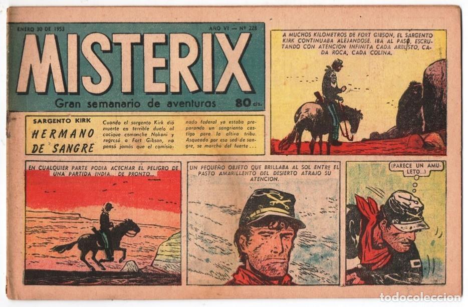 C&oacute;mics: 1953 MISTERIX # 228 * COMIENZA SERIE &acute;&acute;SARGENTO KIRK&acute;&acute; * - BULL ROCKETT - JIM TORO - MISTERIX- 24 P