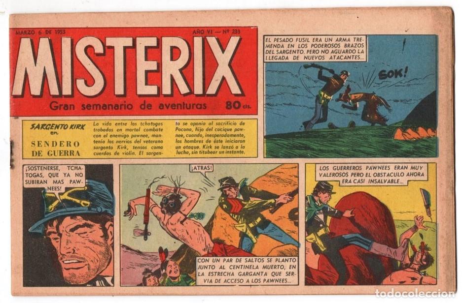 C&oacute;mics: 1953 MISTERIX # 233 &acute;&acute;SARGENTO KIRK, SENDERO DE GUERRA&acute;&acute;- BULL ROCKETT - JIM TORO - MISTERIX- 24 P