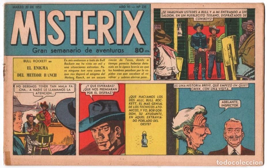 C&oacute;mics: 1953 MISTERIX # 235 &acute;&acute;SARGENTO KIRK, LAS ROCAS MALDITAS&acute;&acute;-BULL ROCKETT-MISTERIX-LOS DOS REPORTE 28 P