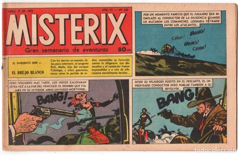 C&oacute;mics: 1953 MISTERIX # 238 &acute;&acute;SARGENTO KIRK, EL BRUJO BLANCO&acute;&acute;- BULL ROCKETT - MISTERIX - LOS DOS REPORTE