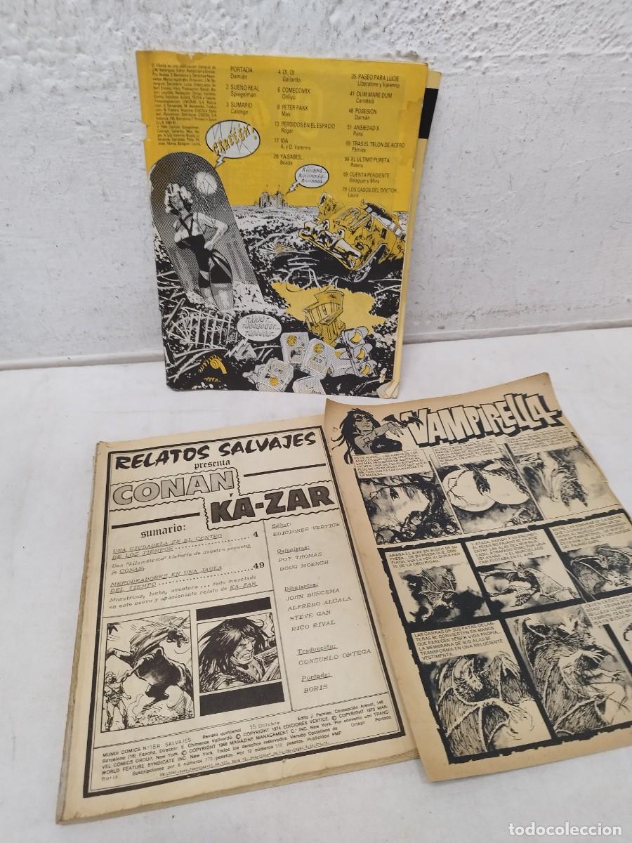 C&oacute;mics: Lote de tres revistas comics. V&iacute;bora, conan el b&aacute;rbaro y vampirella. Sin portada.