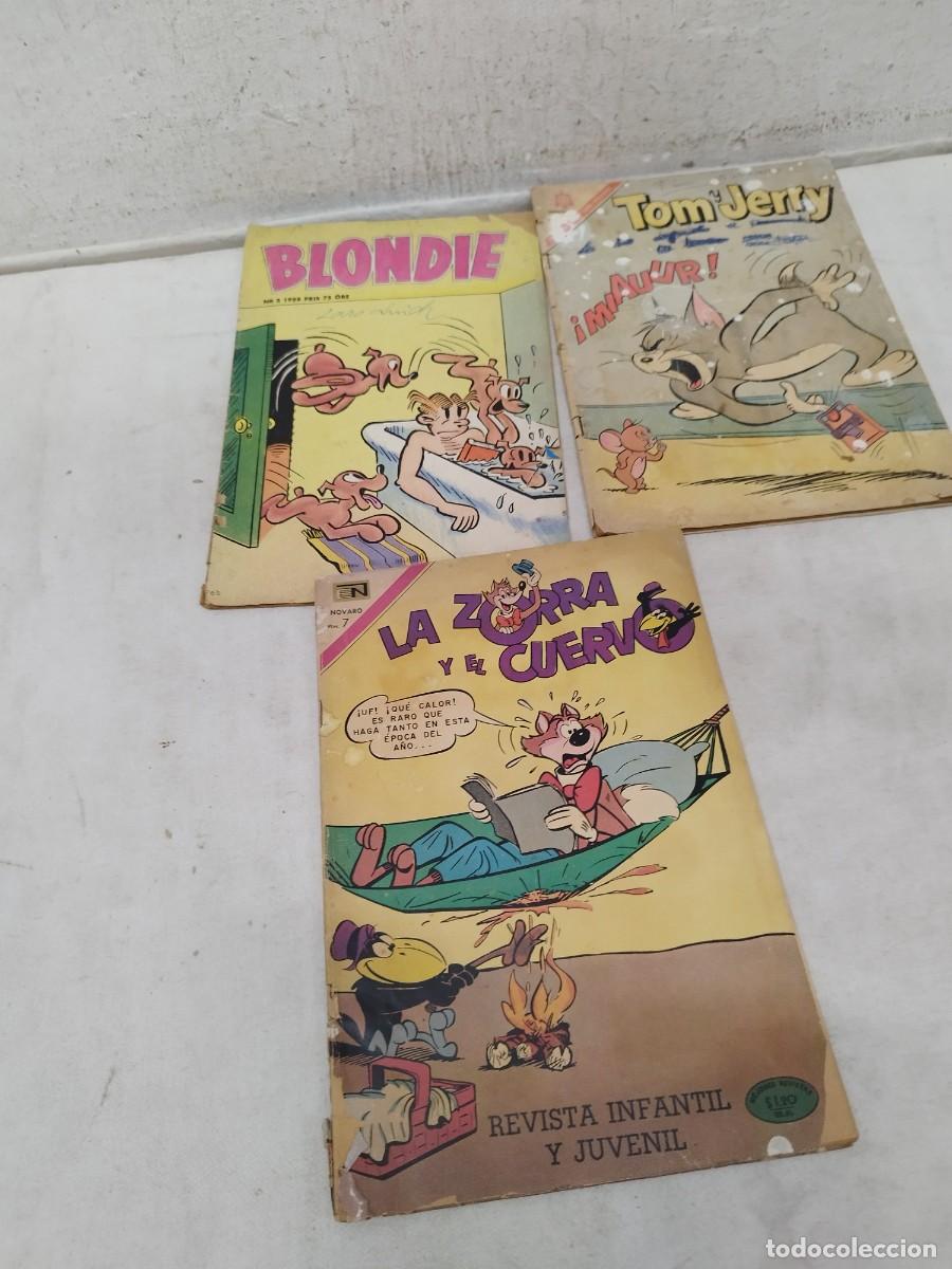 C&oacute;mics: Lote de 3 revistas infantiles de, Blondie idioma extranjero, zorra y el cuervo, tomy jerry.