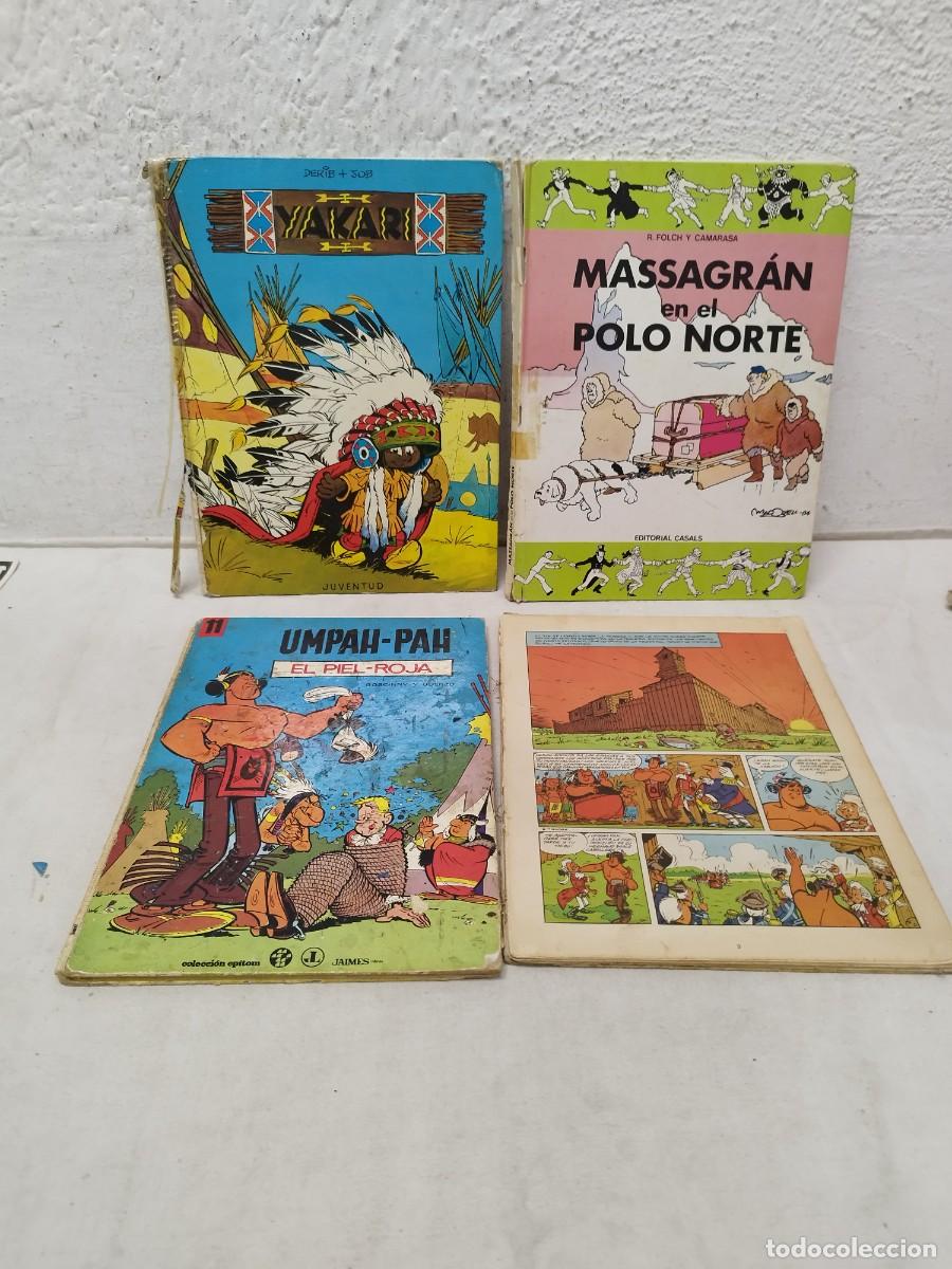 C&oacute;mics: Lote de 4 comics con la encuadernacion en mal estado. Yakari N&ordm; 1, massagran polo norte, umpah- pah.