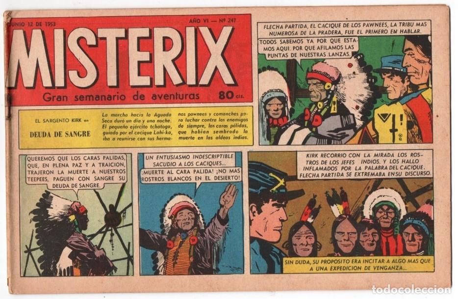 C&oacute;mics: 1953 MISTERIX # 247 &acute;&acute;SARGENTO KIRK, DEUDA DE SANGRE&acute;&acute;- BULL ROCKETT - MISTERIX - LOS DOS REPOR 28 P