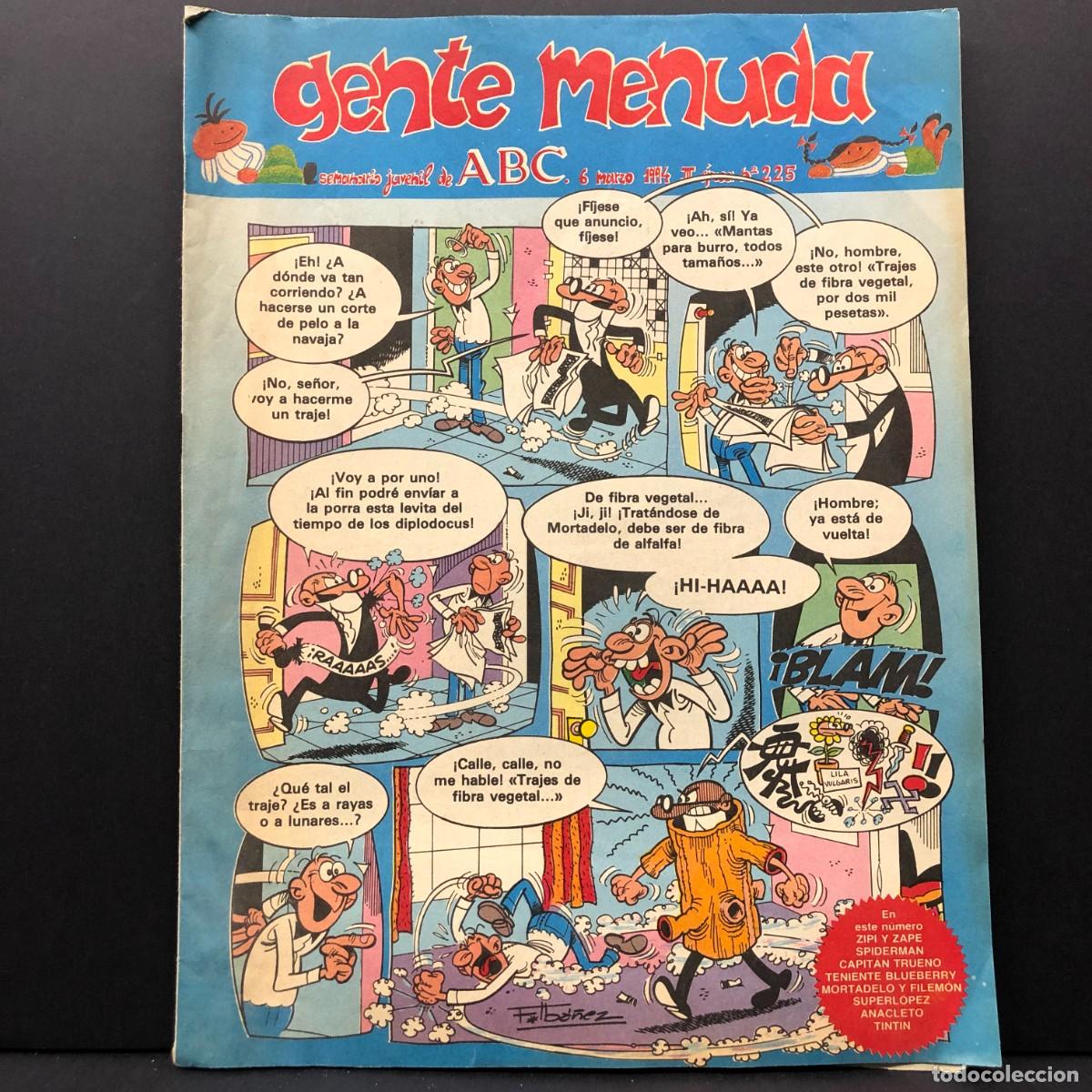 C&oacute;mics: GENTE MENUDA - SEMANARIO JUVENIL DE ABC - 6 MARZO 1994 - N&ordm; 225 - TEBEO - COMIC / 296
