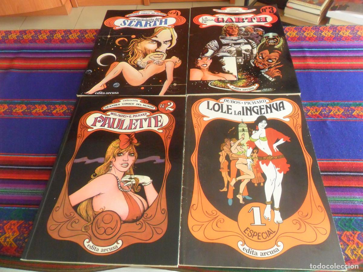 C&oacute;mics: ARCUSA GRANDES COMICS DEL MUNDO N&ordm;S 1 2 3 4 COMPLETA LOLE, LA INGENUA PAULETTE, GARTH, SCARTH, 1980