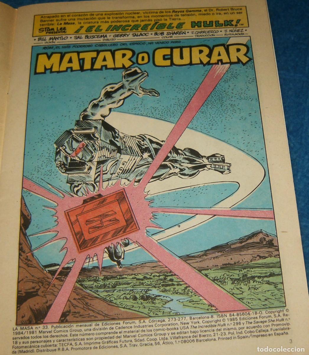 C&oacute;mics: LA MASA 33 . EL INCREIBLE HULK vs ROM . Forum - Foto 2