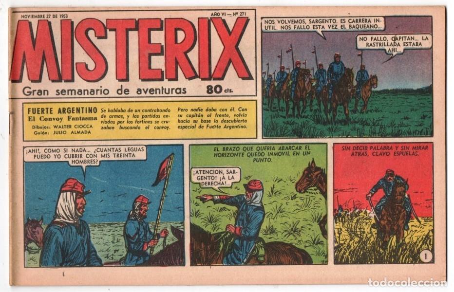C&oacute;mics: 1953 MISTERIX # 271 &acute;&acute;SARGENTO KIRK, EL ATAQUE COMANCHE &acute;&acute;- BULL ROCKETT - FUERTE ARGENTINO - 28 P
