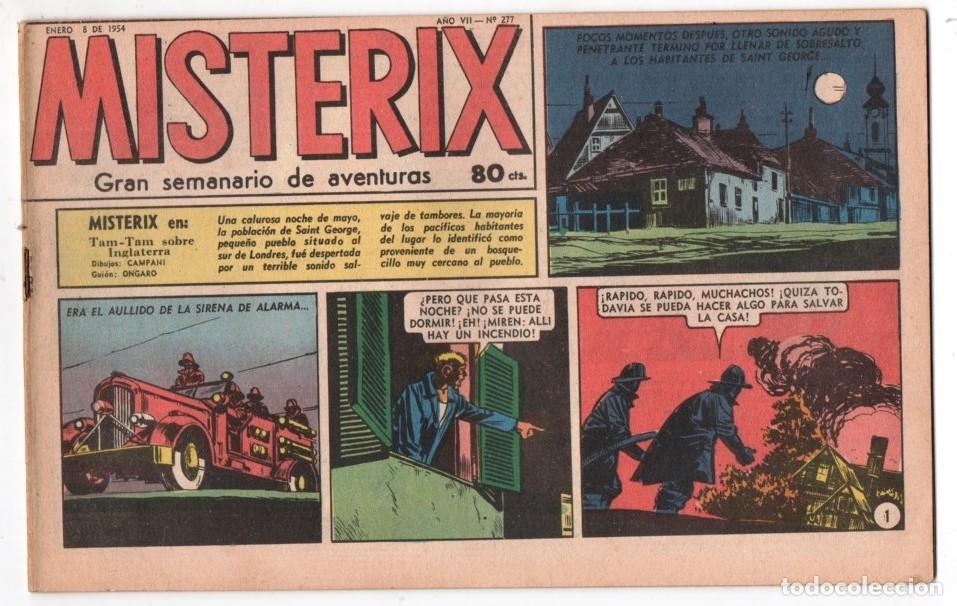 C&oacute;mics: 1954 MISTERIX # 277 &acute;&acute;SARGENTO KIRK, EL ATAQUE COMANCHE &acute;&acute;- BULL ROCKETT - JIM TORO - 28 P