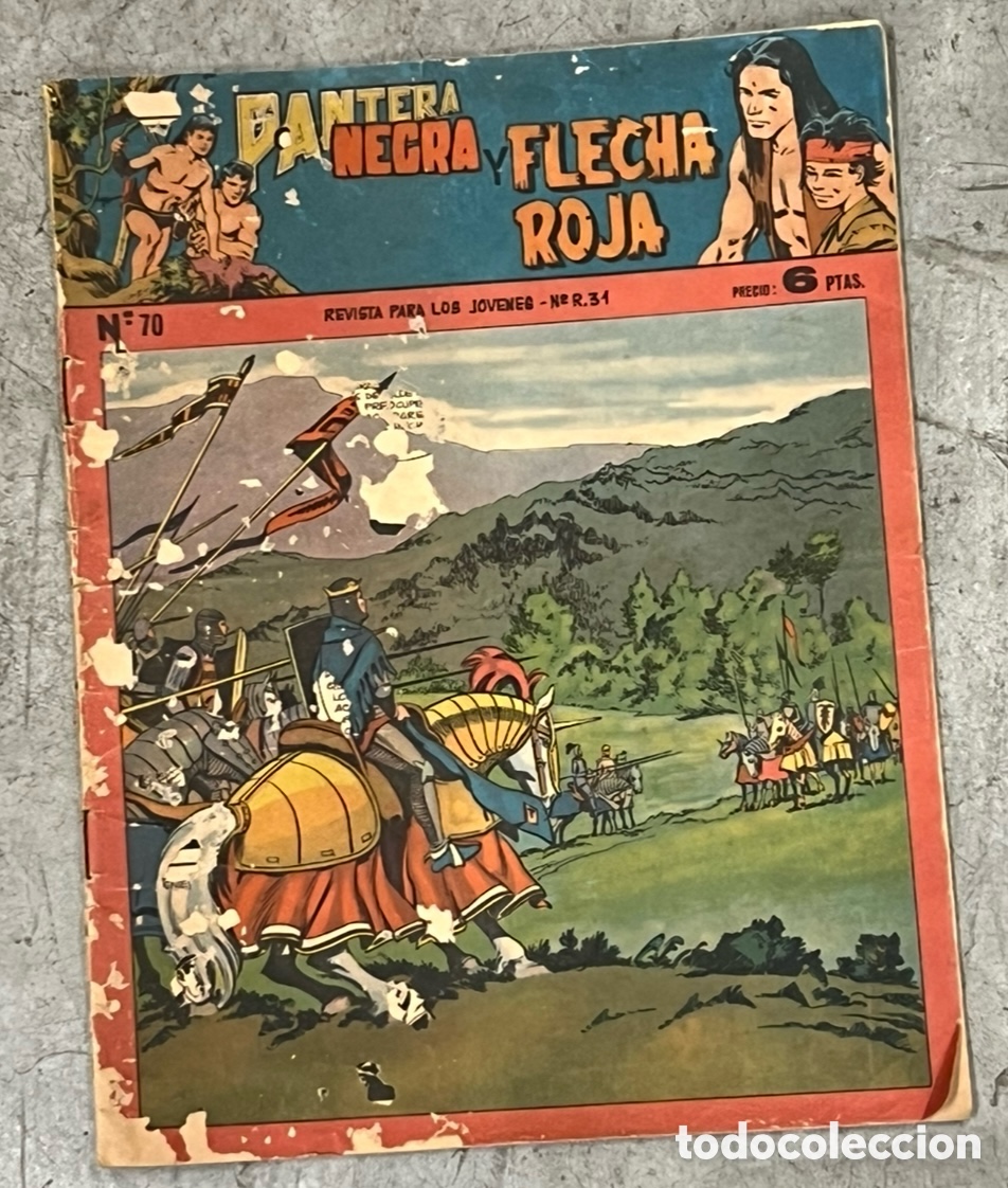 C&oacute;mics: Revista / Comic. Pantera Negra y Flecha Roja, 70. A&ntilde;os 60.