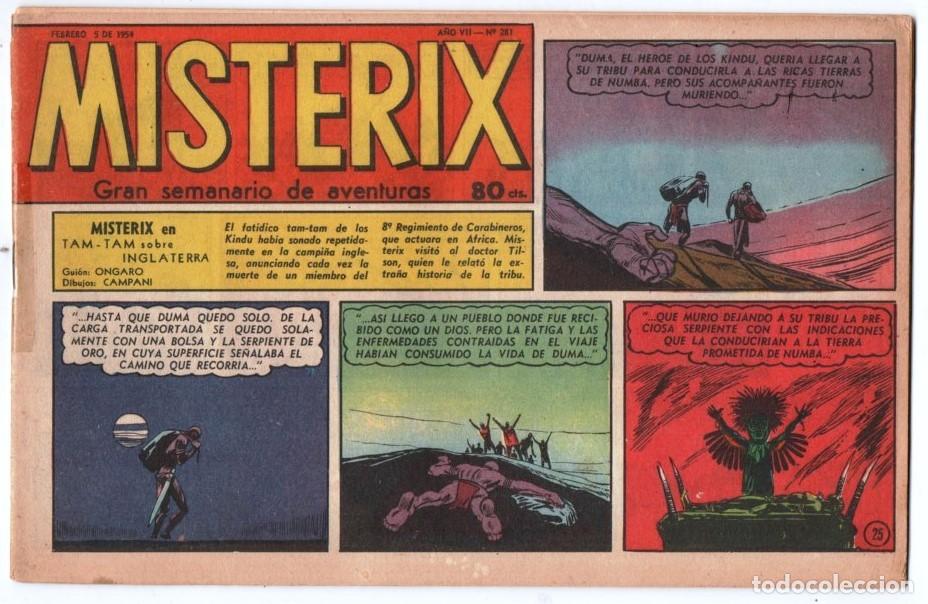 C&oacute;mics: 1954 MISTERIX # 281 &acute;&acute;SARGENTO KIRK, LA FUGA &acute;&acute;- BULL ROCKETT - JIM TORO - PAT BRANDO 28 P
