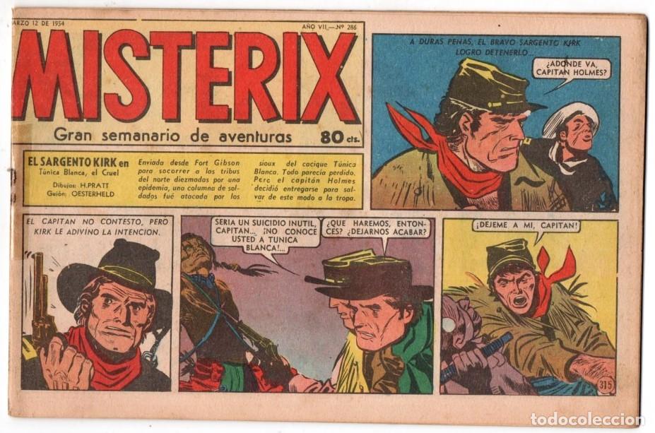 C&oacute;mics: 1954 MISTERIX # 286 &acute;&acute;SARGENTO KIRK, TUNICA BLANCA EL CRUEL &acute;&acute;- BULL ROCKETT - JIM TORO - 28 P