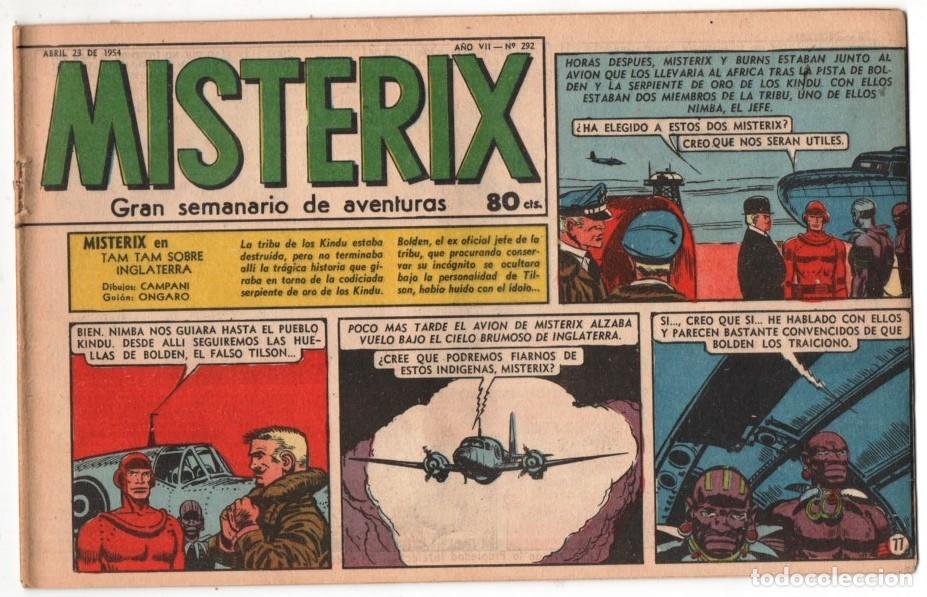 C&oacute;mics: 1954 MISTERIX # 292 &acute;&acute;SARGENTO KIRK, REGRESO SANGRIENTO &acute;&acute;- BULL ROCKETT - JIM TORO - 28 P