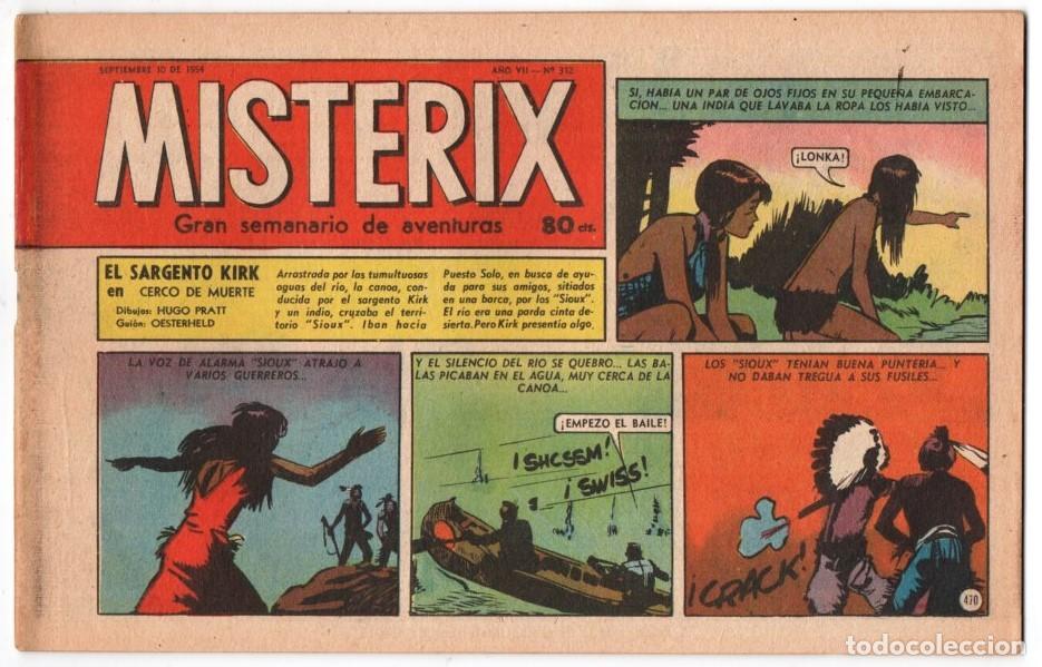 C&oacute;mics: 1954 MISTERIX # 312 &acute;&acute;SGTO. KIRK, CERCO DE MUERTE &acute;&acute;- HUGO PRATT y OESTERHELD - MIKE HAMMER SPILLANE