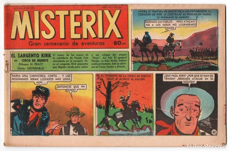 C&oacute;mics: 1954 MISTERIX # 316 &acute;&acute;SGTO. KIRK, CERCO DE MUERTE &acute;&acute;- HUGO PRATT y OESTERHELD - MIKE HAMMER SPILLANE