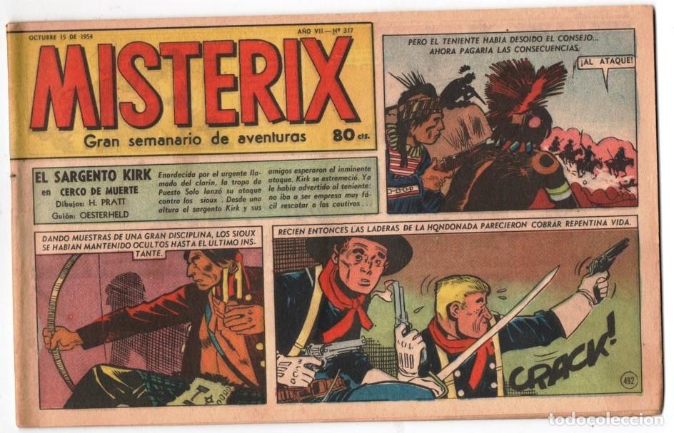 C&oacute;mics: 1954 MISTERIX # 317 &acute;&acute;SGTO. KIRK, CERCO DE MUERTE &acute;&acute;- HUGO PRATT y OESTERHELD - MIKE HAMMER SPILLANE