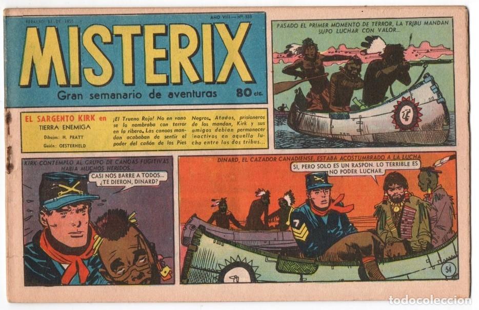 C&oacute;mics: 1955 MISTERIX # 333 &acute;&acute;SGTO. KIRK, TIERRA ENEMIGA &acute;&acute;- PRATT y OESTERHELD - FUERTE ARGENTINO ALMADA