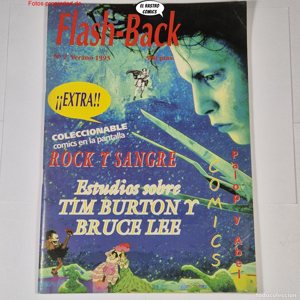 C&oacute;mics: Flash Back 1&ordf; &eacute;poca n&ordm; 2, fanzine, ed. Antonio Busquets, a&ntilde;o 1993, Tim Burton, Bruce Lee, 6A