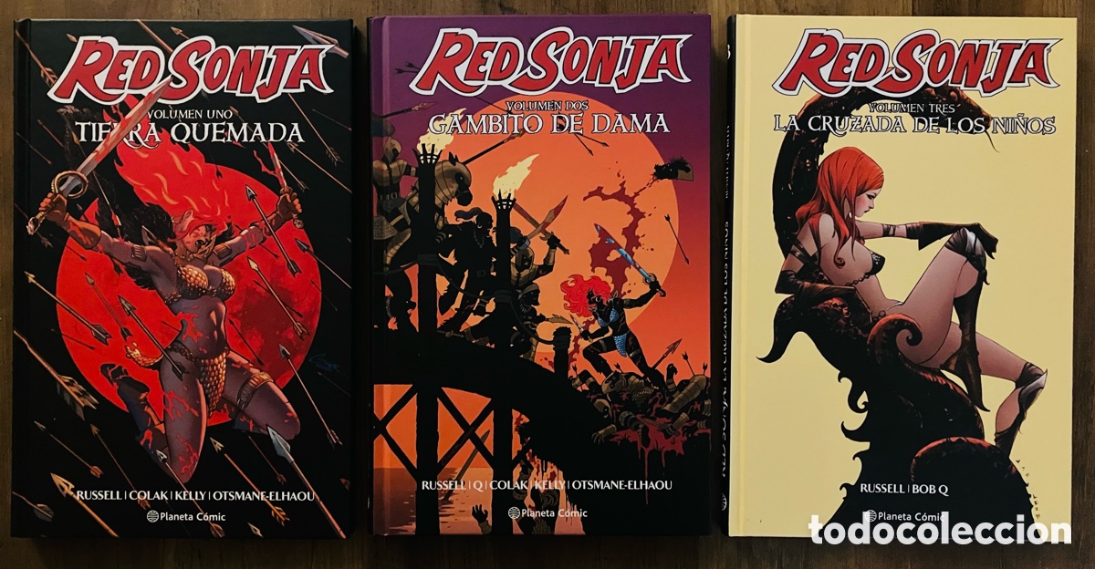 C&oacute;mics: RED SONJA de Mark Rusell / Tierra quemada - Gambito de dama - La cruzada de los ni&ntilde;os. Planeta.