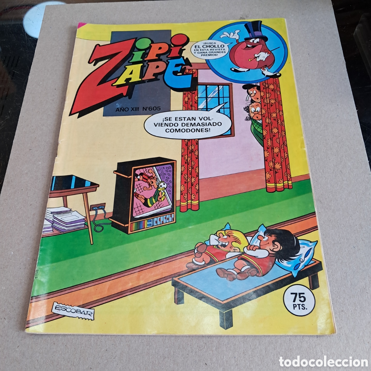 C&oacute;mics: Zipi Zape, 75 pesetas, a&ntilde;o XIII, n&uacute;mero 605