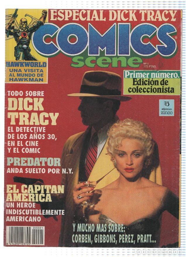 C&oacute;mics: Comics Scene numero 01: Dick Tracy,Capitan America,Corben, Hawkworld (Ediciones Zinco) - Varios
