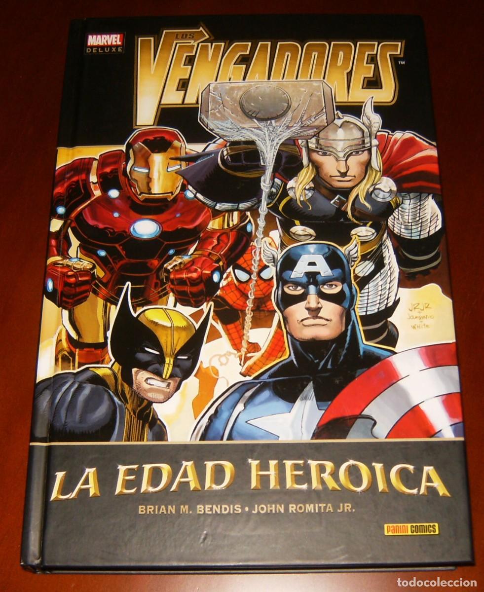 C&oacute;mics: MARVEL DELUXE . LOS VENGADORES . LA EDAD HEROICA . BRIAN M. BENDIS JOHN ROMITA JR . PANINI