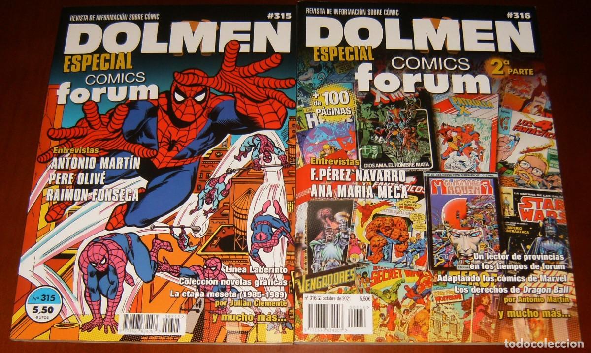 C&oacute;mics: REVISTA . DOLMEN 315 Y 316 . ESPECIAL COMICS FORUM . 1a y 2a PARTE . DOLMEN EDITORIAL