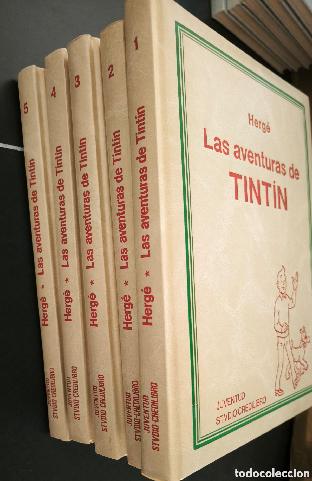 C&oacute;mics: Las aventuras de Tint&iacute;n, de Herg&eacute; - 5 vol&uacute;menes y Tint&iacute;n en el pais de los soviets.