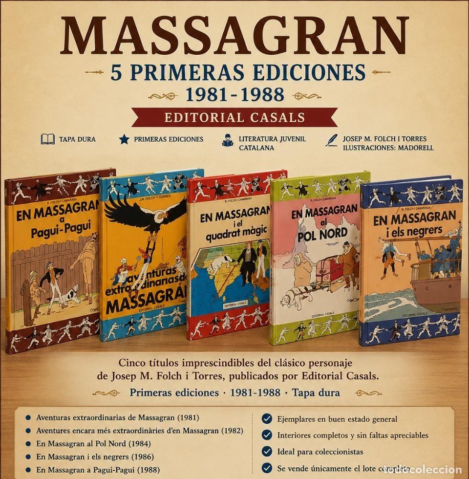 C&oacute;mics: OFERTA !! MASSAGRAN | 5 PRIMERAS EDICIONES 1981-1988 | CASALS | TAPA DURA | LOTE COLECCIONISTA