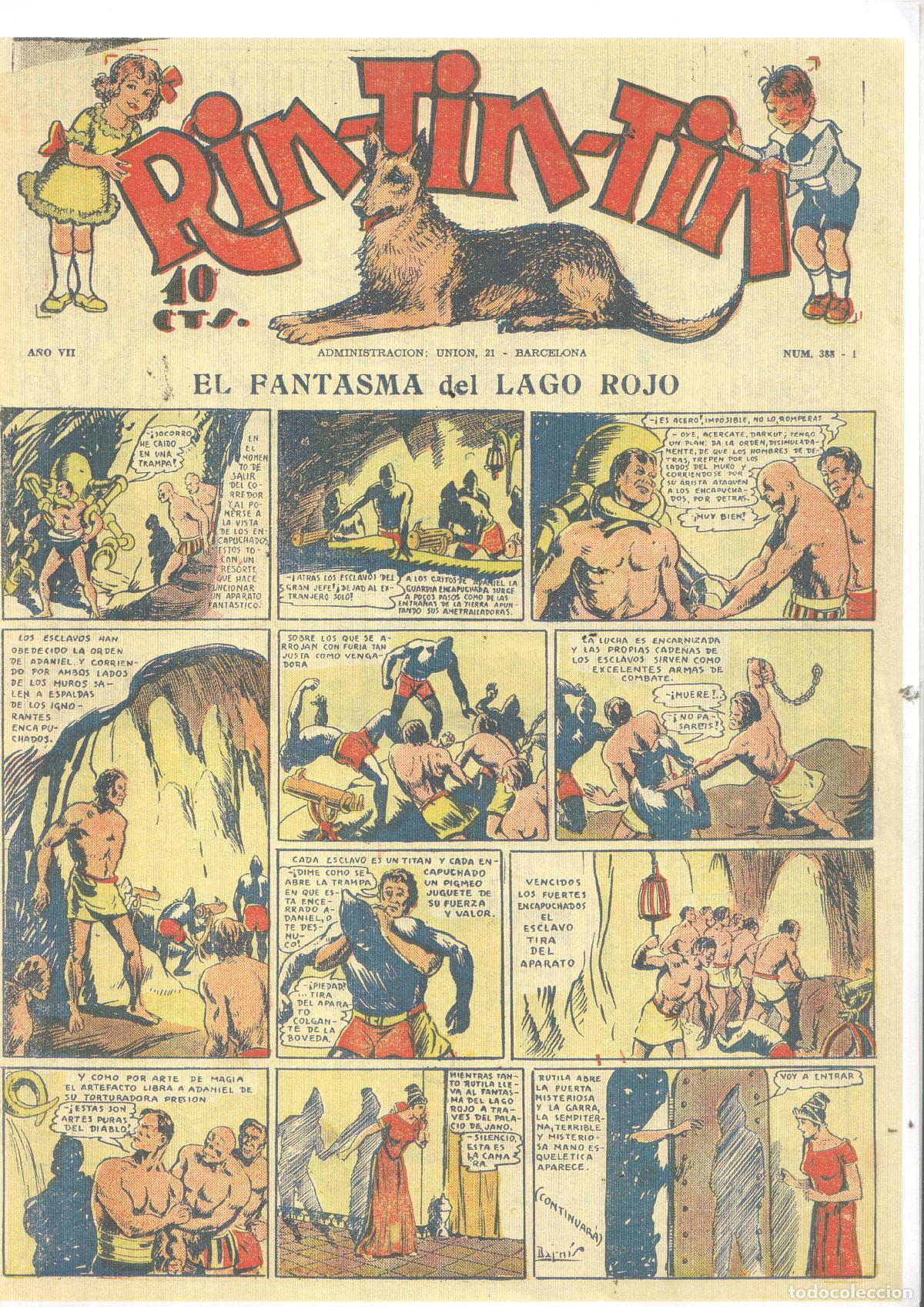 Comics: Reproduccion tama&ntilde;o folio cubierta numero 388 de la revistas RIN TIN TIN - Darnis