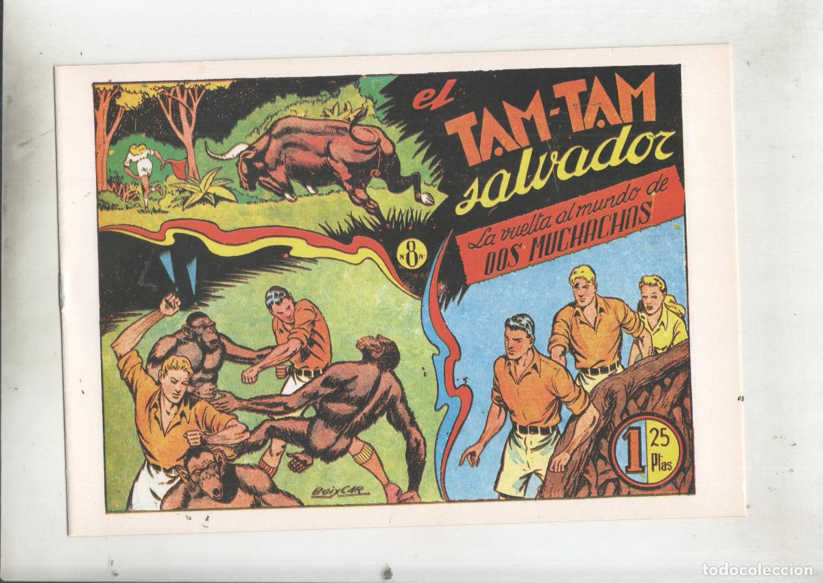 C&oacute;mics: Facsimil: La vuelta al mundo de dos muchachos numero 08: El tam tam salvador - Boixar