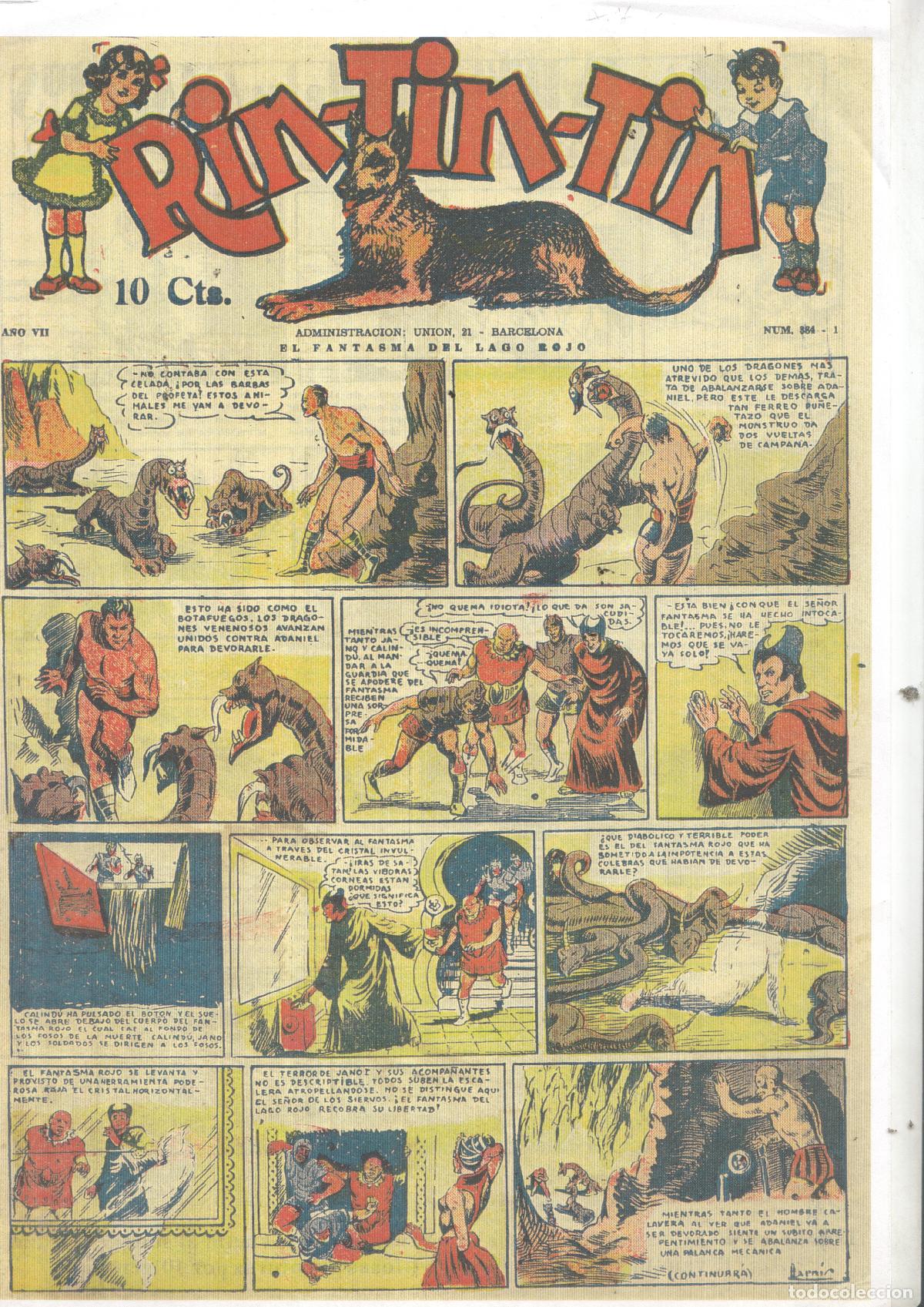 Comics: Reproduccion tama&ntilde;o folio cubierta numero 384 de la revistas RIN TIN TIN - Darnis