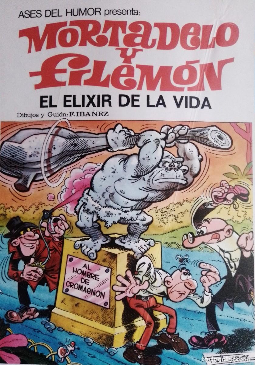 C&oacute;mics: Cartel 35x25 el elixir de la vida + tarjeta la elasticina. . Mortadelo y Filem&oacute;n. Francisco Ib&aacute;&ntilde;ez