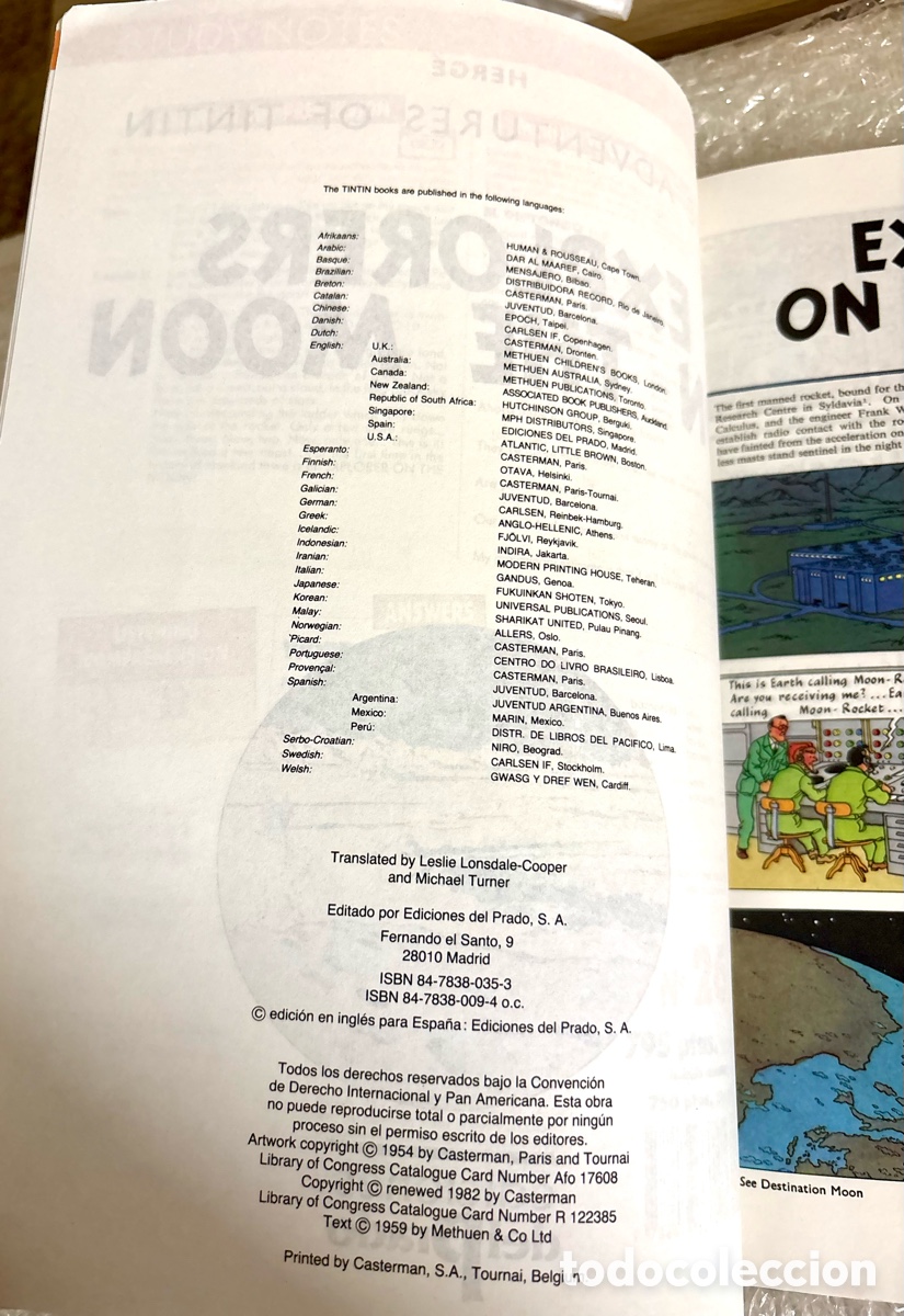 C&oacute;mics: Tint&iacute;n en Ingl&eacute;s - Explorers on the Moon - Ediciones del Prado (Excelente Estado) - Foto 5