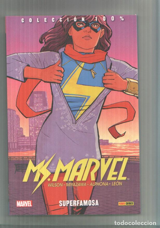 C&oacute;mics: Panini: Coleccion 100%: >Ms.Marvelnumero 04: Superfamosa - varios