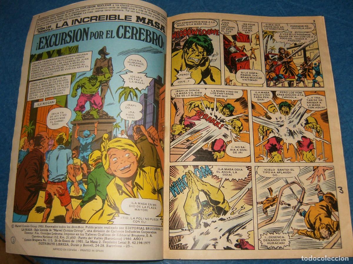 C&oacute;mics: LA MASA ( HULK ) N&uacute;mero 2 . BRUGUERA . PROCEDE DE RETAPADO - Foto 2