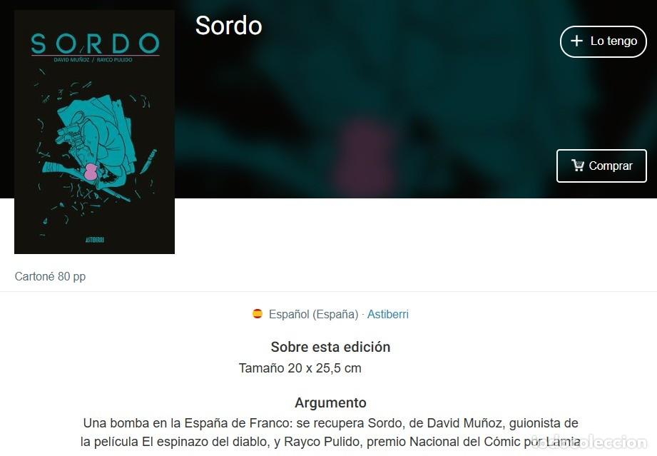 C&oacute;mics: SORDO, de DAVID MU&Ntilde;OZ y RAYCO PULIDO (ASTIBERRI) - Foto 3