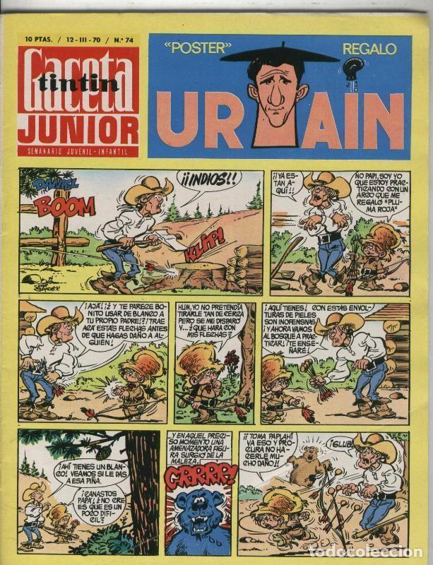 C&oacute;mics: Gaceta Junior numero 74: poster de URTAIN - Varios