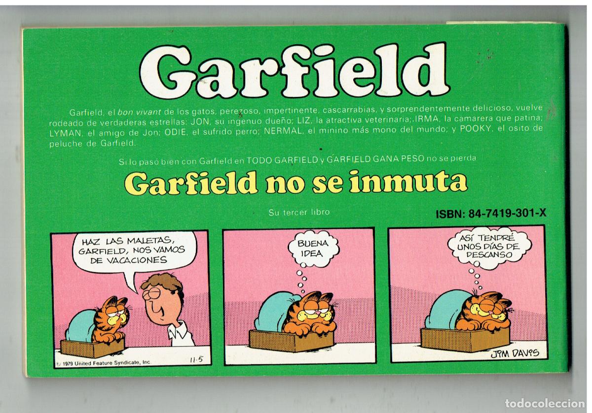 C&oacute;mics: GARFIELD. N&ordm; 3. NO SE INMUTA. JUNIOR, 1989. (B/48.2 RUM) - Foto 2