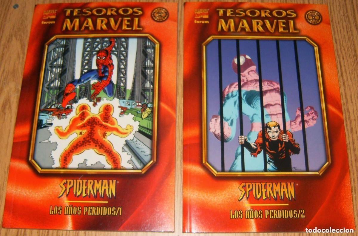 C&oacute;mics: TESOROS MARVEL SPIDERMAN 1 Y 2 . LOS A&Ntilde;OS PERDIDOS . FORUM . LOTE DE 2 TOMOS . OBRA COMPLETA