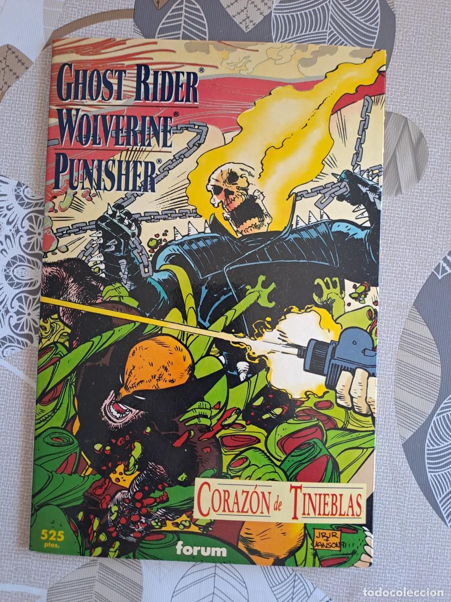 C&oacute;mics: Ghost Rider, Wolverine, Punisher, corazon de tinieblas, F&oacute;rum en buen estado Bolsa DA