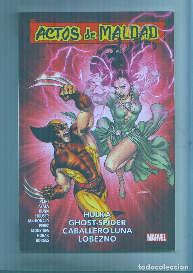 C&oacute;mics: Panini: Actos de maldad volumen 2: Hulka-Ghost-Spider-Caballerro Luna-Lobezno - varios