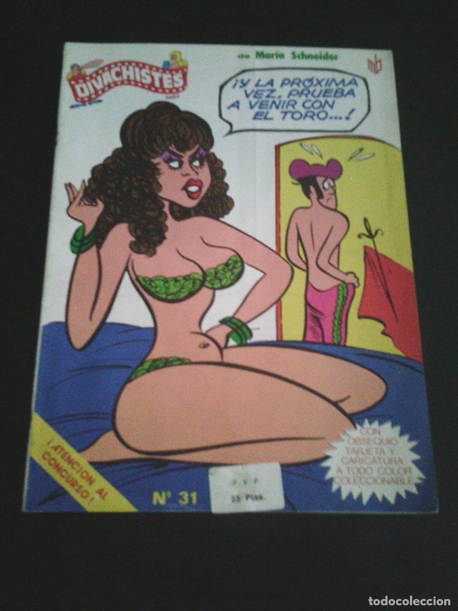 C&oacute;mics: DIVACHISTES - NUMERO 31 - CON TARJETA CARICATURA DE MARIA SCHNEIDER - MARC BEN - BUEN ESTADO -CJ 253