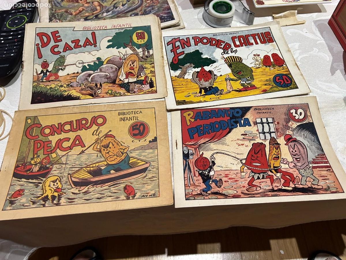 Comics : rabanito y cebollita de caza-rabanito periodista-en poder de los cactus-concurso de pesca se venden