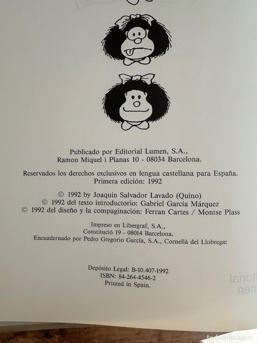 C&oacute;mics: C&oacute;mic Todo Mafalda Quino, primera edici&oacute;n 1992. - Foto 3
