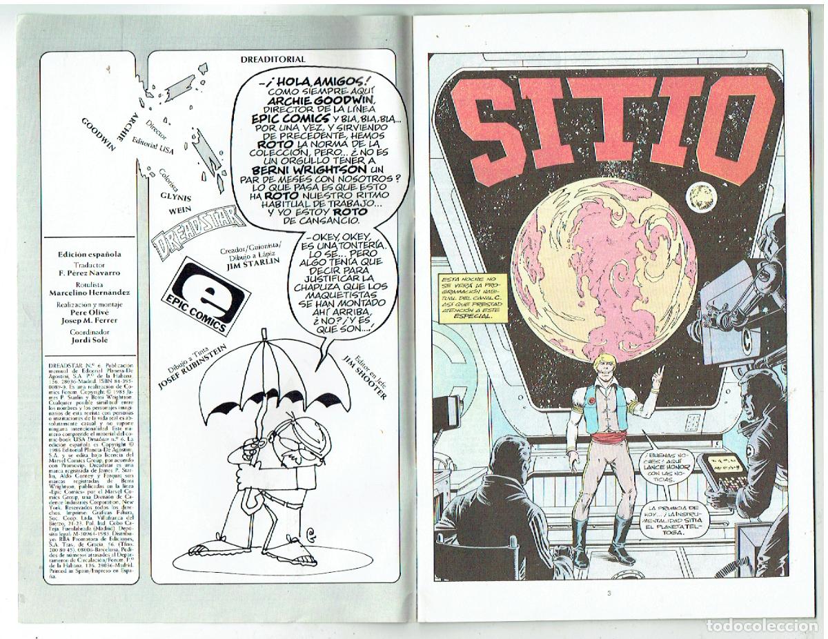 C&oacute;mics: DREADSTAR. N&ordm; 6. EPIC COMICS. (B/55.1 RUM) - Foto 2