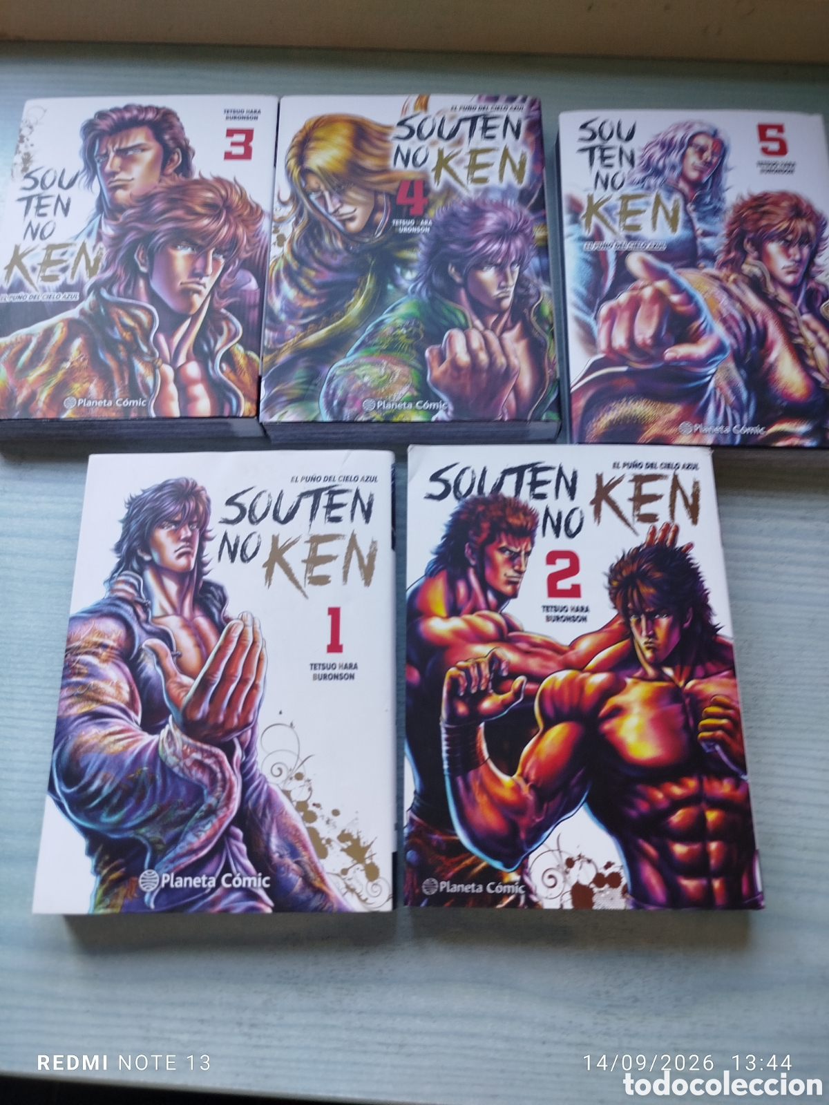 C&oacute;mics: Souten no ken el pu&ntilde;o del cielo azul.colecion completa 5 tomos