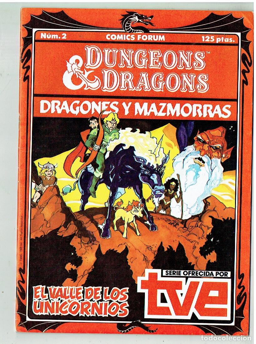 C&oacute;mics: DUNGEONS & DRAGONS. DRAGONES Y MAZMORRAS. N&ordm; 2. EL VALLE DE LOS UNICORNIOS. FORUM. 1985(B/56.1 RUM)