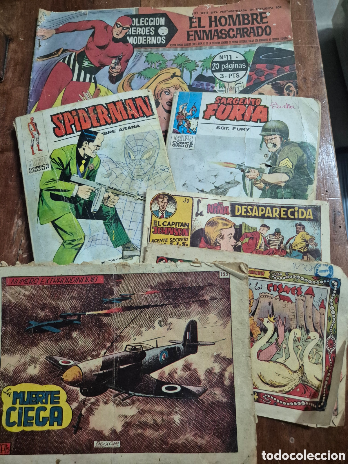 C&oacute;mics: SPIDERMAN SARGENTO FURIA HOMBRE ENMASCARADO MUERTE CIEGA CAPITAN JOHNSON