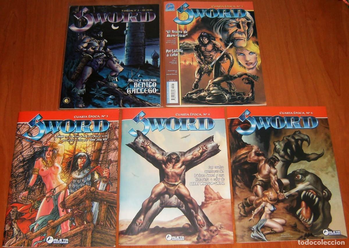 C&oacute;mics: REVISTA . FANZINE . SWORD . 1 2 3 4 5 . CUARTA &Eacute;POCA . LOTE DE 5 NUMEROS